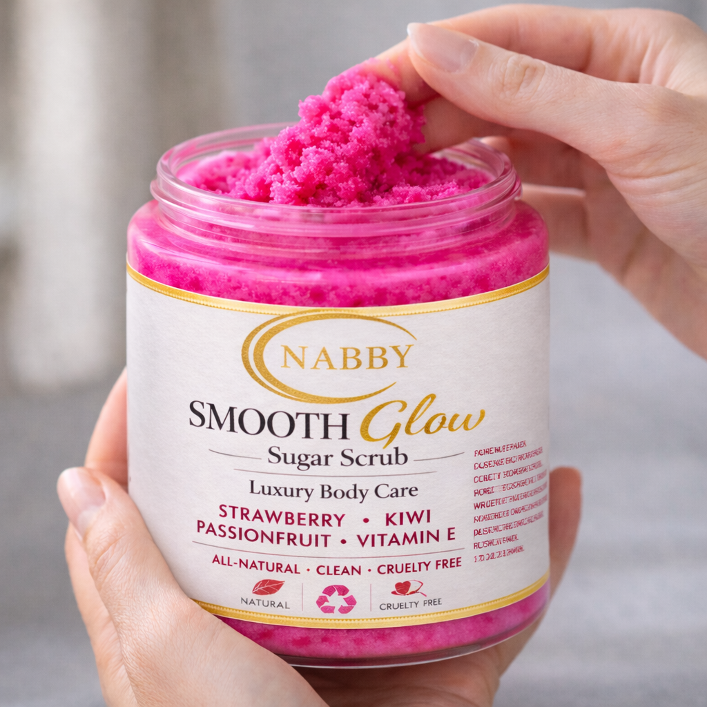 NABBY Smooth Sugar Scrub – Strawberry, Kiwi & Passion Fruit (16 oz)