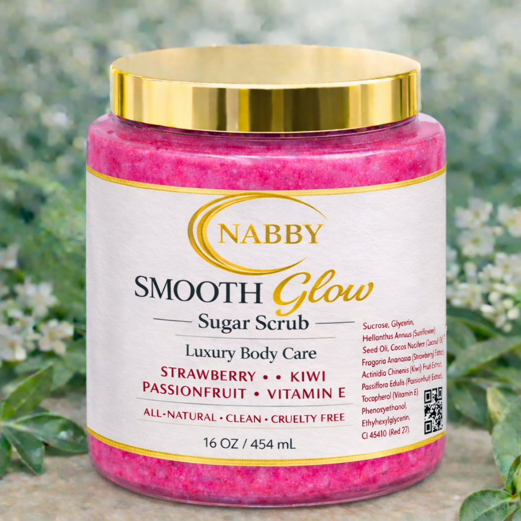 NABBY Smooth Sugar Scrub – Strawberry, Kiwi & Passion Fruit (16 oz)
